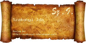 Szakonyi Ida névjegykártya
