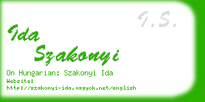 ida szakonyi business card